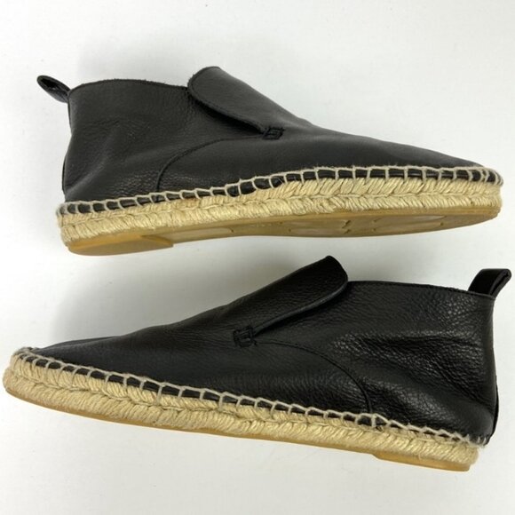 Vince Ronan Soft Leather Espadrille Flats Black Size 6 Women Shoes Spain Booties - Picture 9 of 13